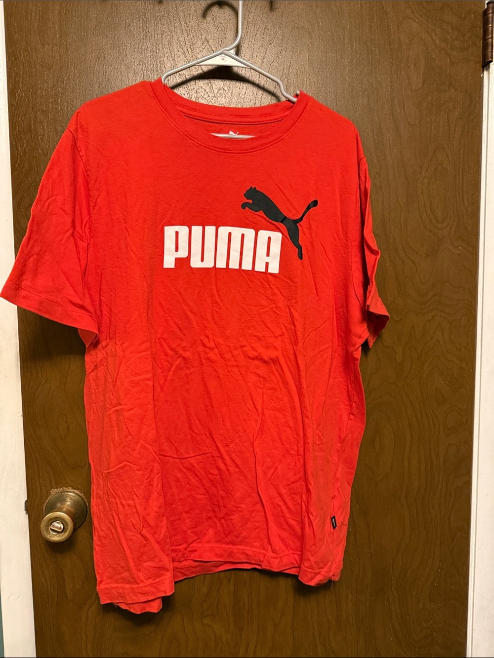 Puma Men's Bright Orange Logo Short Sleeve Tee Size XL